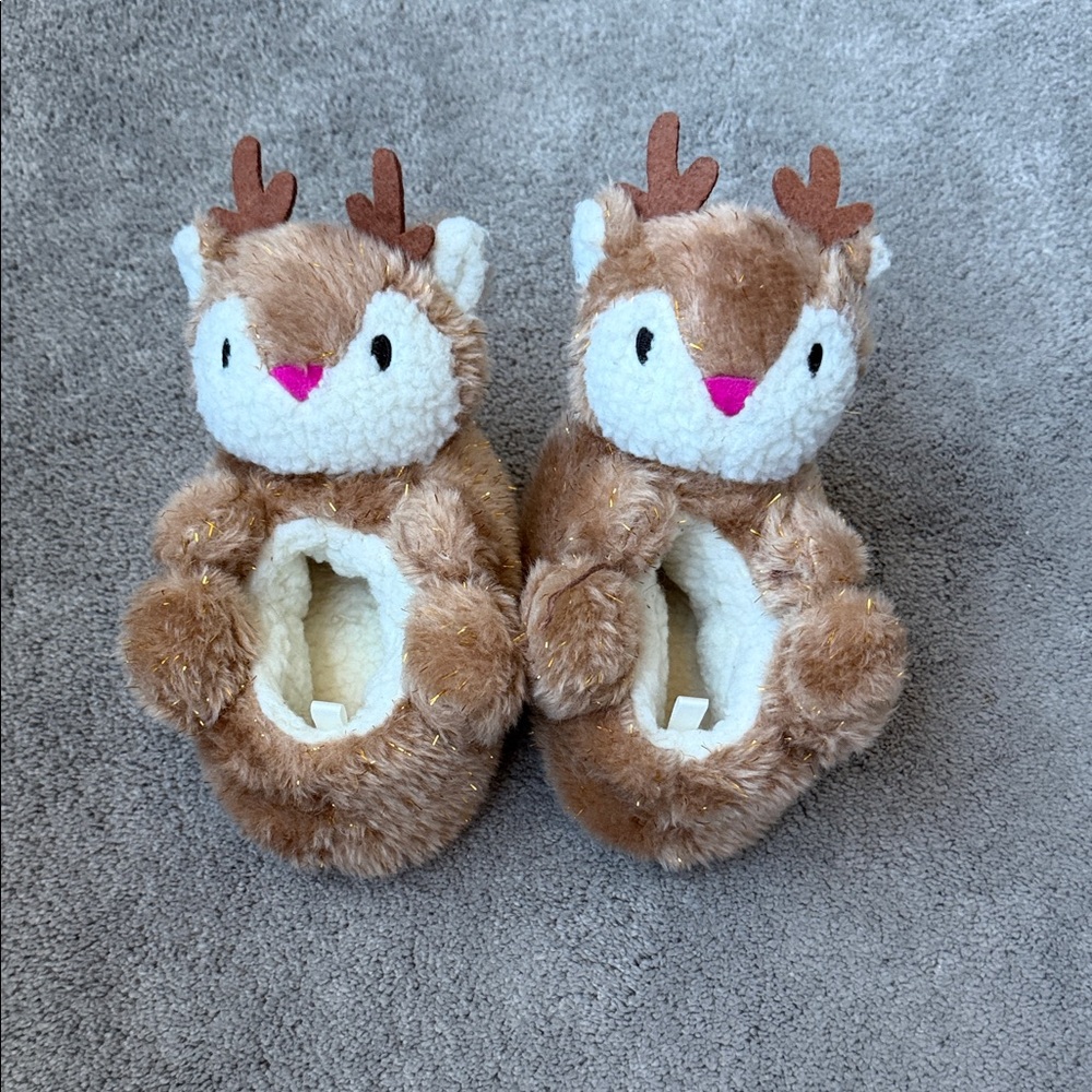 GAP Brown and Cream Toddler Slippers